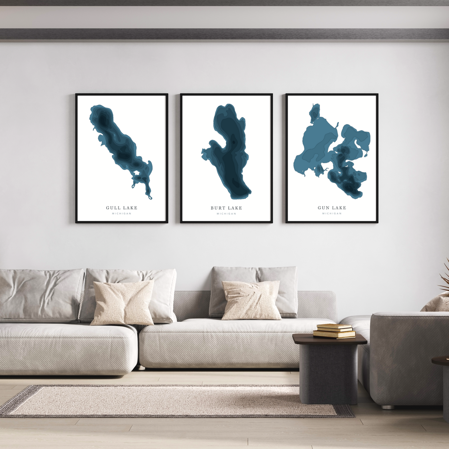 CUSTOM ORDER - Depth Map Print of ANY Lake